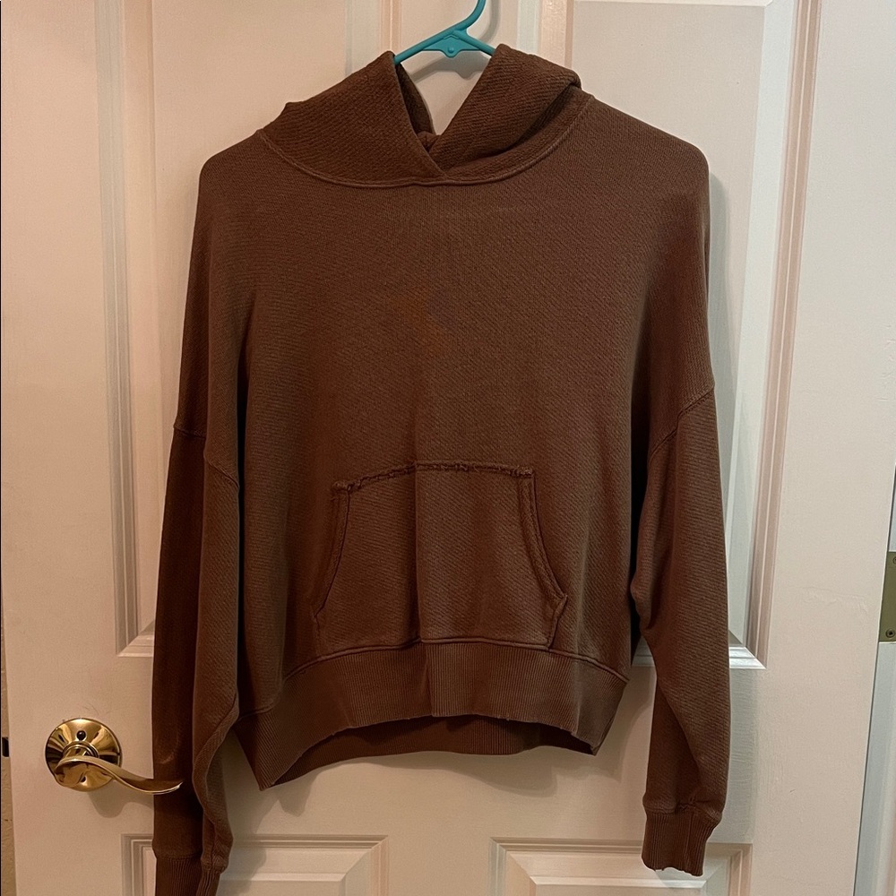 American Eagle Outfitters Brown Hooded Pullover Sweater